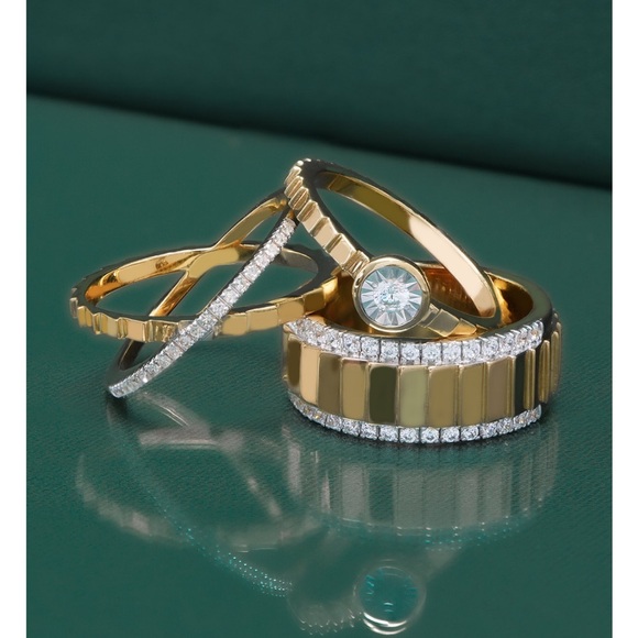Diamond Miracle Plate Textured Ring in Gold Vermeil - Picture 6 of 13
